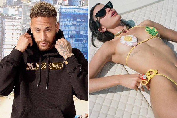 Neymar curtiu as fotos de Bruna Marquezine de biquíni (Foto: Reprodução/Instagram)