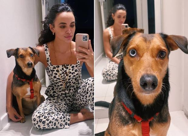 Giovana Cordeiro e sua cadela, Jolie (Foto: Instagram/@cordeirogi/Reprodução)