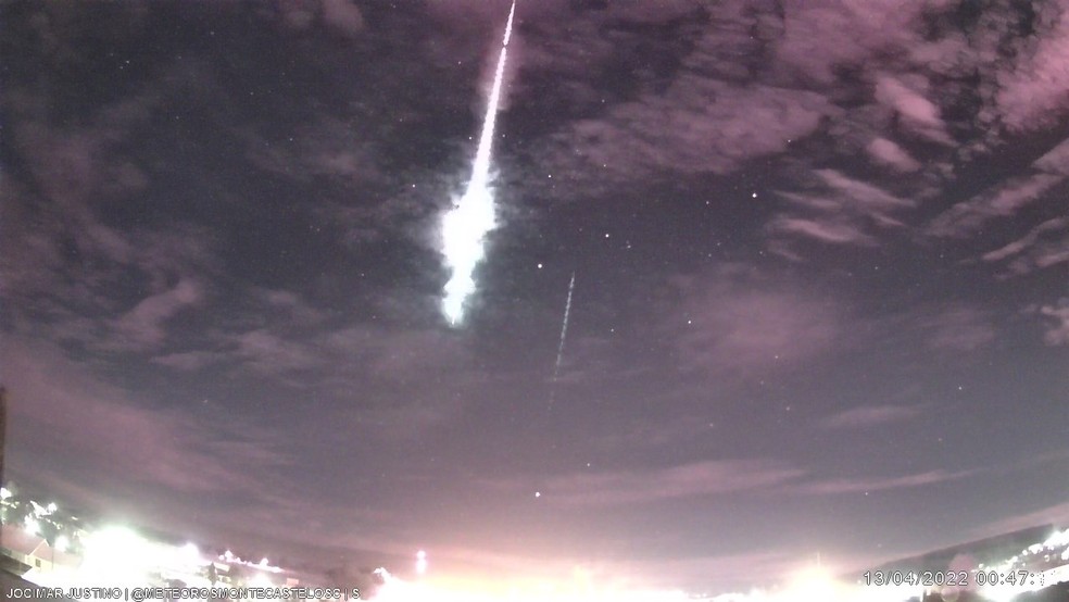 Meteoro bola de fogo registrado no céu de SC — Foto: Jocimar Justino/Divulgação