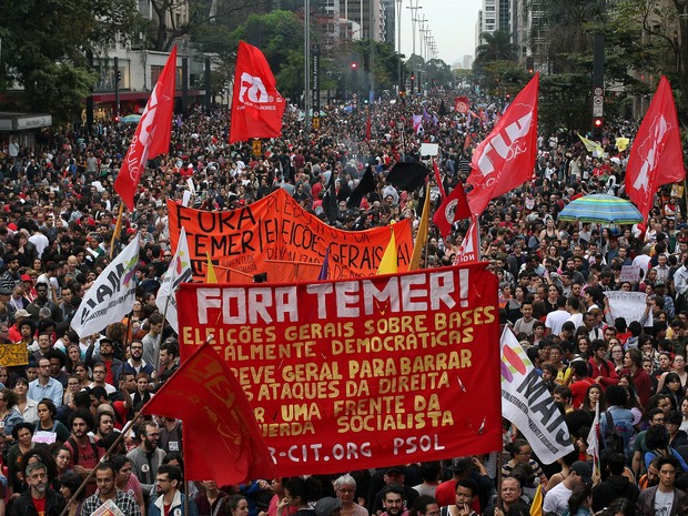 Demonstrators attend a protest against Brazil's President Michel Temer in Sao Paulo, Brazil, September 4, 2016. (Foto: Fernando Donasci/Reuters)