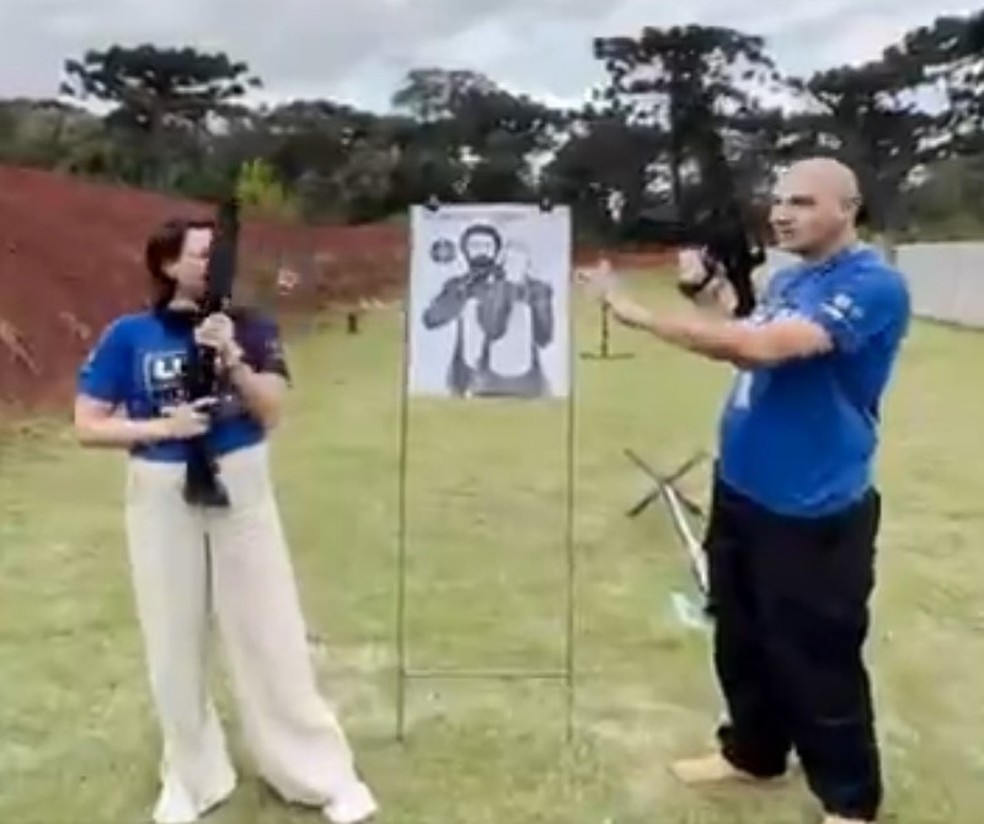 Empresário de SC faz tiro ao alvo com foto com Lula — Foto: Redes sociais/ Reprodução 