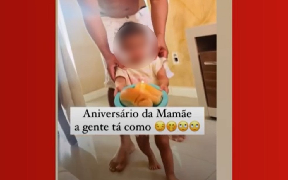 Horas antes de morrer em acidente na BA, mulher compartilhou vídeo em que recebia 'bolo' improvisado de filha caçula — Foto: Reprodução/Redes Sociais