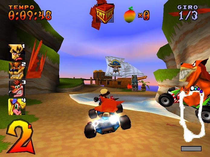 CTR emulava de forma brilhante as corridas no estilo Mario Kart (Foto: Reprodu??o)