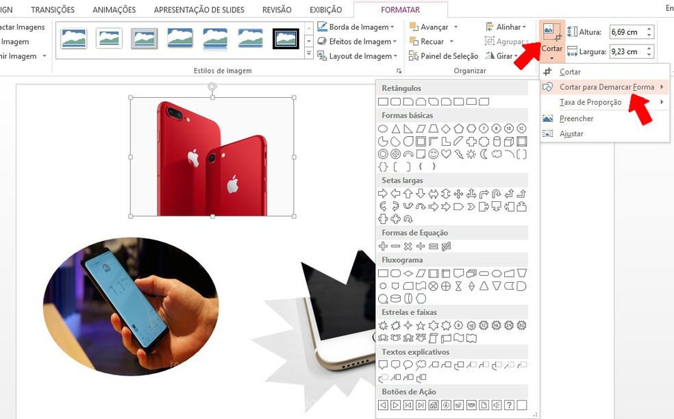 Altere o formato das imagens no PowerPoint (Foto: Reprodução/Rodrigo Fernandes)