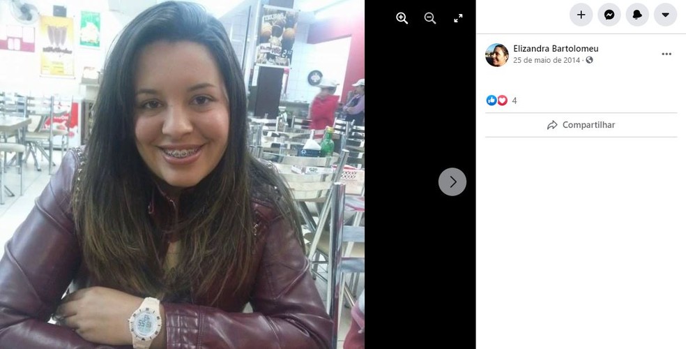 Elizandra Bartolomeu, de 29 anos, foi morta a facadas em Lençóis Paulista pelo padrasto — Foto: Facebook/Reprodução