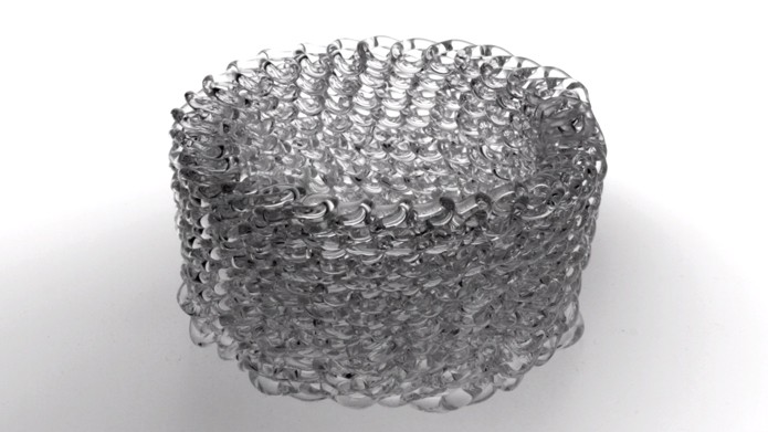 Impressora que usa vidro pode criar objetos com formas complexas e que parecem obras de arte (Foto: Reprodução/Vimeo)