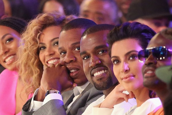 Beyoncé, Jay-Z, Kanye West e Kim Kardashian (Foto: Getty Images)