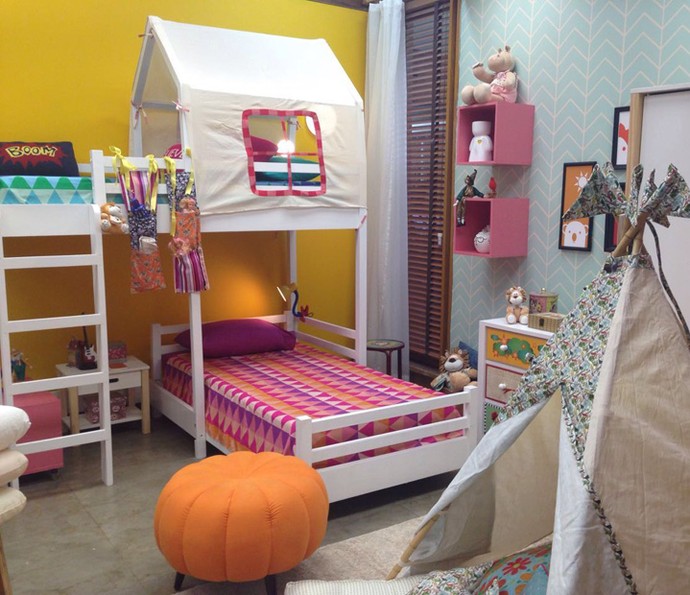 Além de divertidas, essas camas são ótimas para espaços compactos  (Foto: Monique Salgueiro/Gshow)