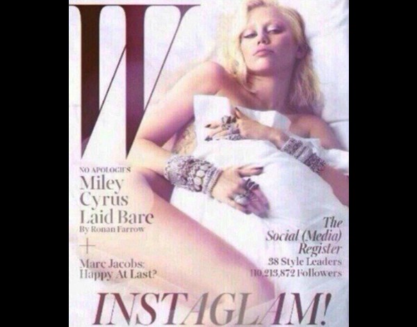 Suposta capa da revista 'W' com Miley Cyrus nua. (Foto: Reprodução)