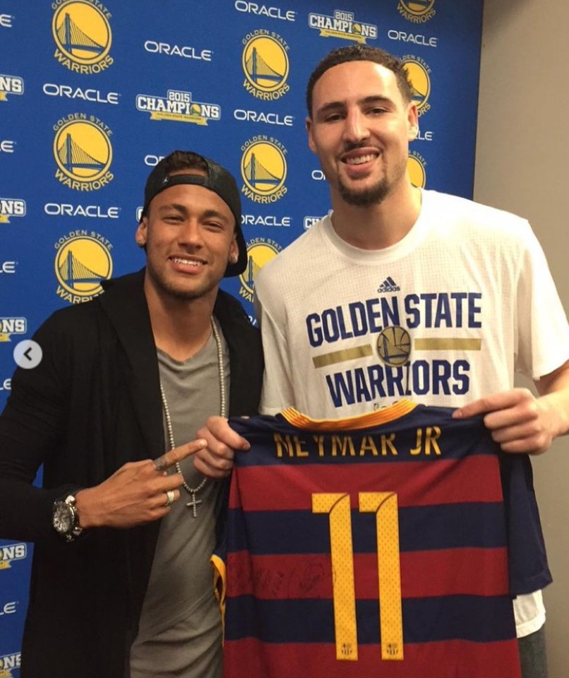 Outro encontro de Klay Thompson e Neymar (Foto: Reprodução / Instagram)