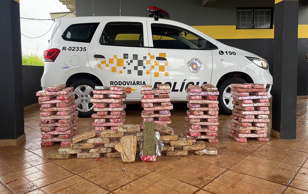 Ao todo, 181 quilos de drogas foram apreendidos — Foto: Polícia Rodoviária/Divulgação