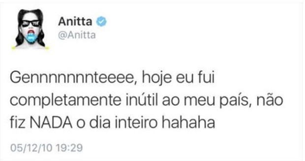 Tweet Anitta (Foto: Reprodução/Instagram)