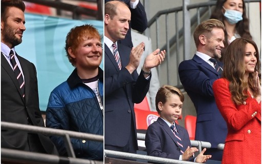 Ed Sheeran, David Beckham e príncipe William assistem jogo da Inglaterra na UEFA