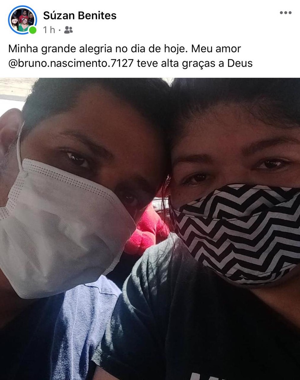 Namorado da jornalista teve alta médica neste domingo (21) — Foto: Redes Sociais/Reprodução