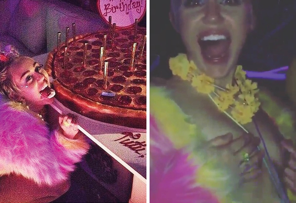 Miley Cyrus aproveitou e muito sua festa de aniversário (Foto: Reprodução Instagram)