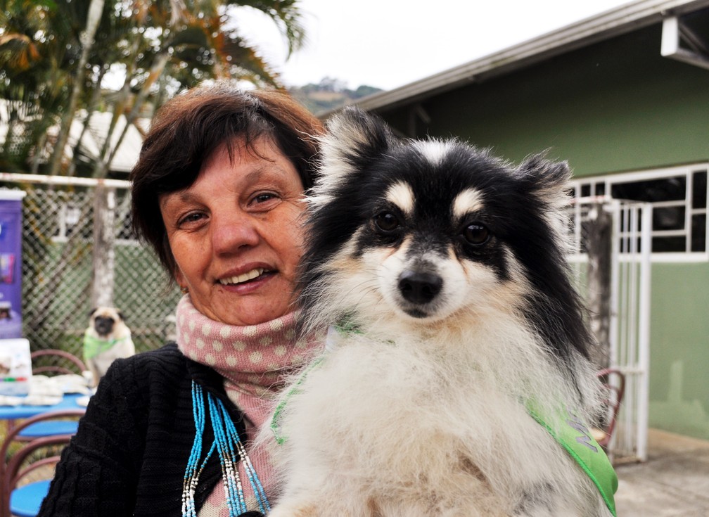 Alunos ficam mais felizes na presença dos cachorros ‘terapeutas’ na APAE de Poços de Caldas (MG) — Foto: Camilla Resende/G1