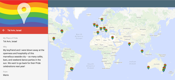 Mapa do Google reúne locais importantes para público LGBT em todo o mundo (Foto: Reprodução/Google)