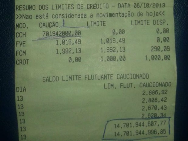 Empresário de Marinhos tirou extrato e viu que tinha R$ 14,7 bilhões na conta (Foto: Isabella Silveira /Vc no G1)