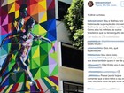 Artista brasileiro Eduardo Kobra pinta muro de escola de dança no Rio
