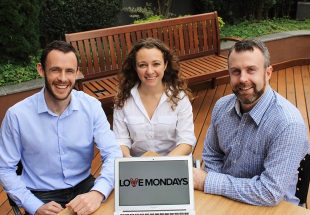 Os cofundadores do Love Monday: Dave Curran, Luciana Caletti e Shane O'Grady (Foto: Divulgação)