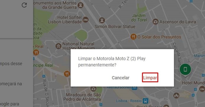Confirme que deseja limpar os dados relativos à sua conta do Google (Foto: Reprodução/Taysa Coelho) Confirme que deseja limpar os dados relativos à sua conta do Google (Foto: Reprodução/Taysa Coelho)