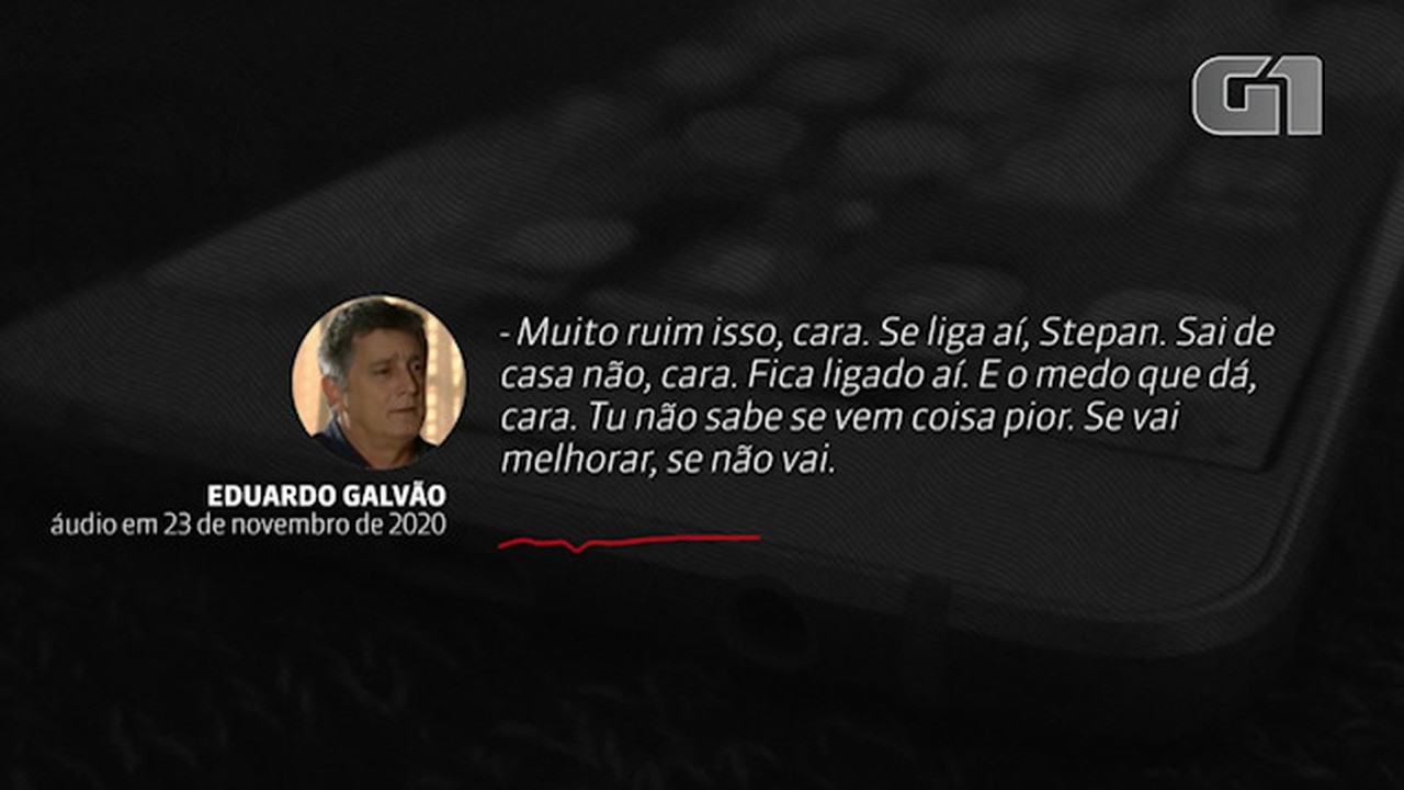 VÍDEO: 'Sai de casa não', disse Eduardo Galvão em áudio à Stepan Nercessian