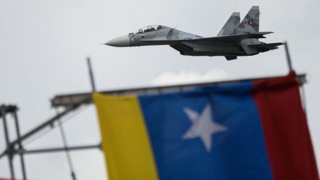 Rússia vendeu aviões de combate para a Venezuela (Foto: AFP via BBC)