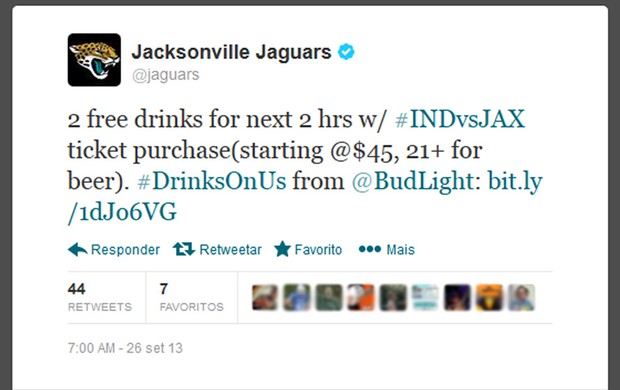Jaguars NFL twitter (Foto: Reprodução / Twitter)