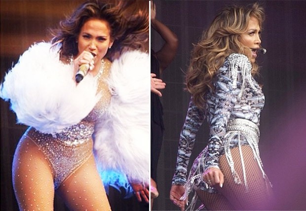 Mais looks de Jennifer Lopez no palco armado no Hyde Park, em Londres (Foto: Reprodução/Instagram)