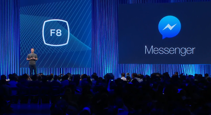 Mark Zuckerberg apresenta novidades no f8 2015 para o Facebook Messenger (Foto: Reprodu??o/Facebook)