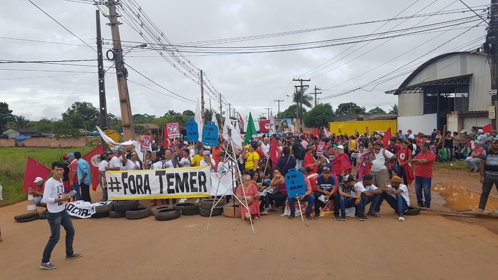 Manifestação foi realizada na manhã desta quinta-feira (8) em Porto Velho (Foto: Jhonnathas Trindade/Rede Amazônica)
