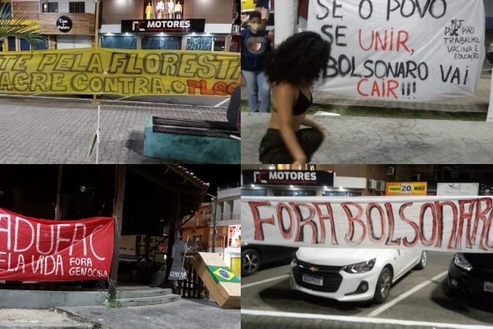 Manifestantes também se reuniram em Cruzeiro do Sul — Foto: Arquivo pessoal