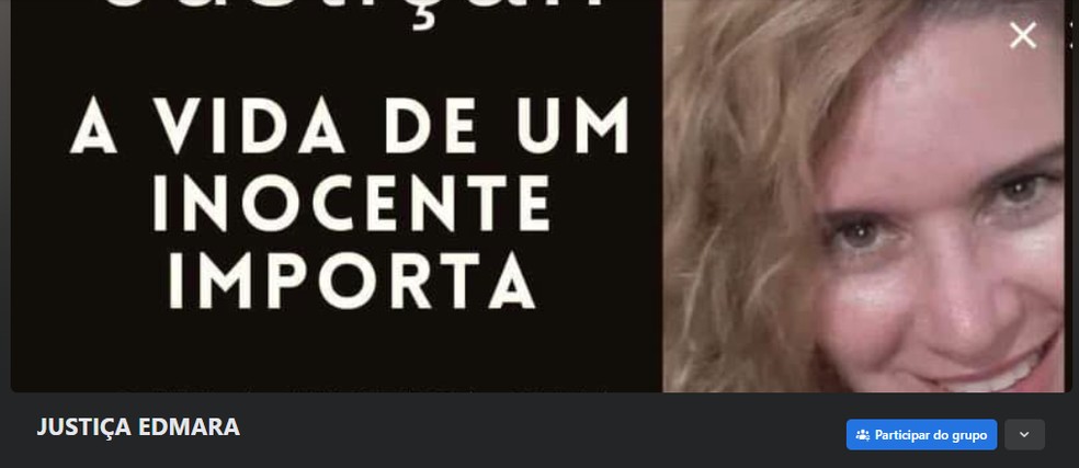 Grupo criado por familiares em homenagem à Edmara Alexandre Santos, morta em acidente de trânsito em Garça (SP) — Foto: Facebook/Reprodução