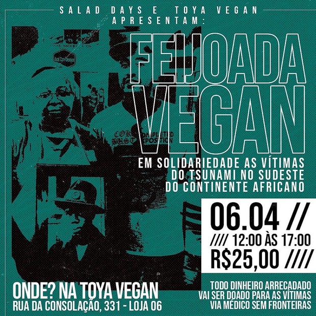 Restaurante vegano promove feijoada solidária às vitimas da costa africana (Foto: Reprodução Instagram)