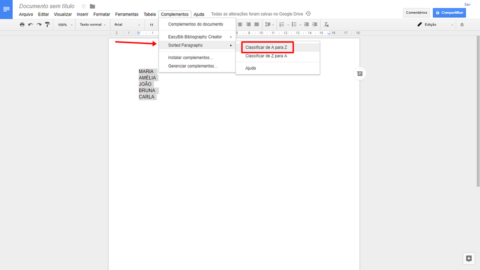 Como Colocar Tabela Em Ordem Alfabetica No Word