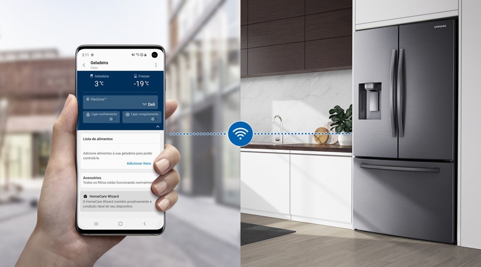 App SmartThings conecta seu smartphone aos eletrodomésticos e outros acessórios da Samsung — Foto: Divulgação/Samsung