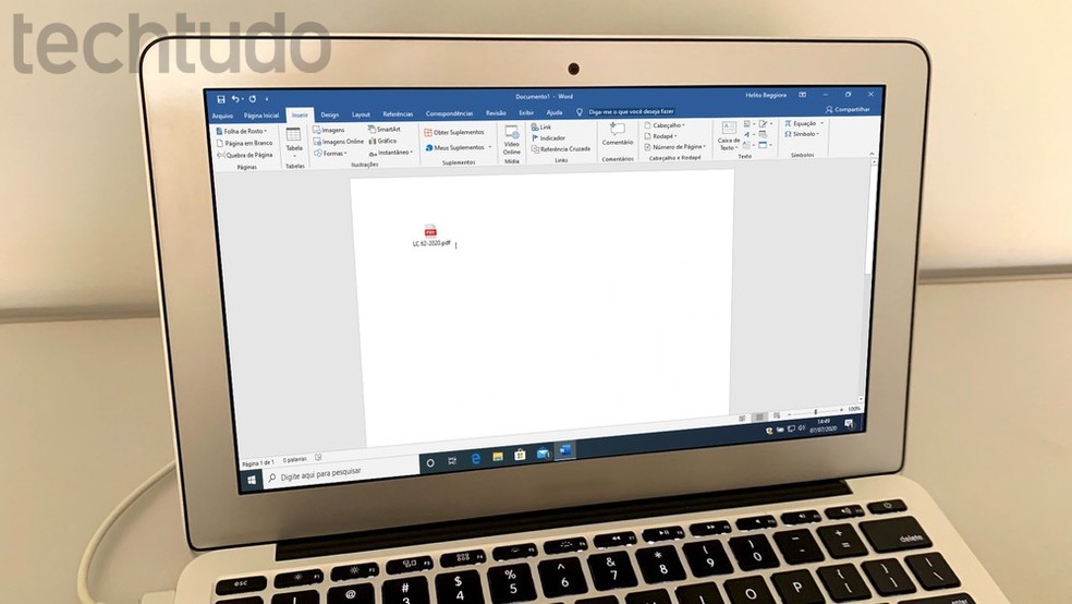 Aprenda a inserir arquivos PDF no Word — Foto: Helito Beggiora/TechTudo
