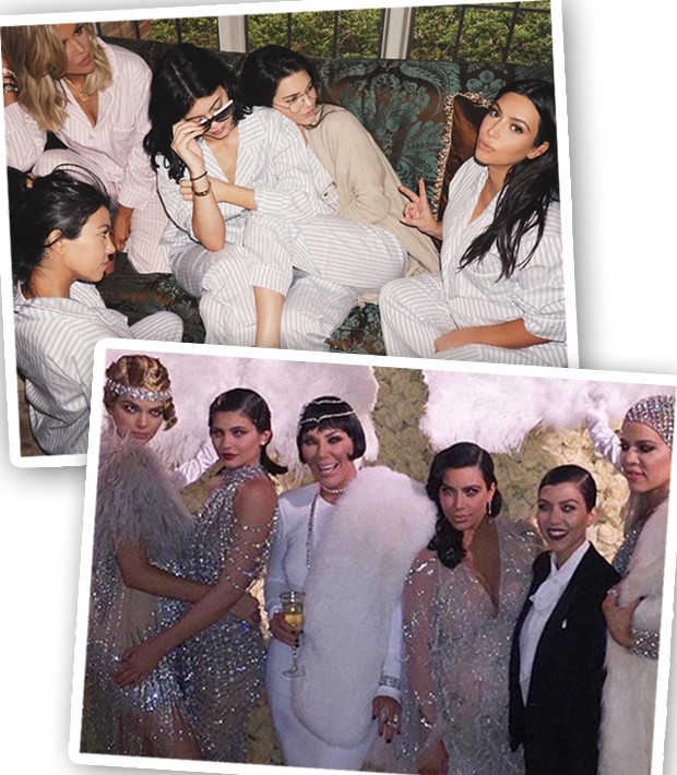 A família de Kendall Jenner inclui Kylie Jenner, Kris Jenner, Caitlyn Jenner, Kim Kardashian, Khloe Kardashian, Kourtney Kardashian, Rob Kardashian, Kanye West, North West, Saint West... (Foto: Instagram/Reprodução)