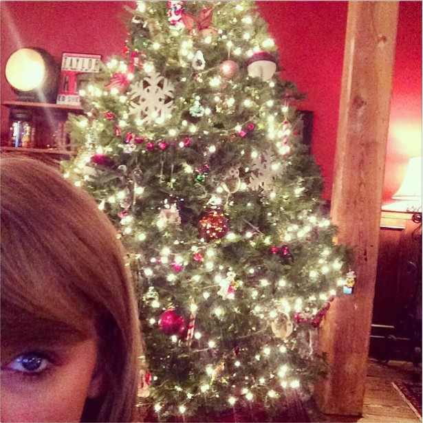 A cantora Taylor Swift, que por sinal teve um 2014 bem bacana em termos profissionais, afirma que montou sozinha essa árvore de Natal. Nem parece a criatura desajeitada do clipe de 'Shake It Off'. (Foto: Instagram)