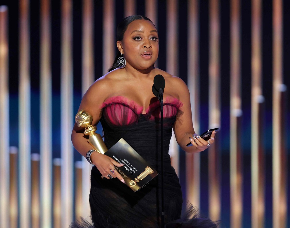 Quinta Brunson ganha Globo de Ouro 2023 na categoria de melhor atriz em série de TV - comédia/musical — Foto: NBC/via AP