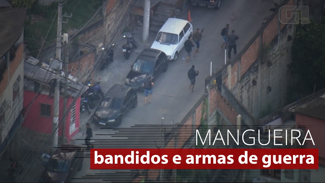 Imagens mostram homens fortemente armados na Mangueira
