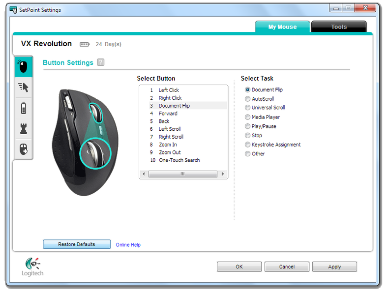 logitech setpoint does not support m510 mouse