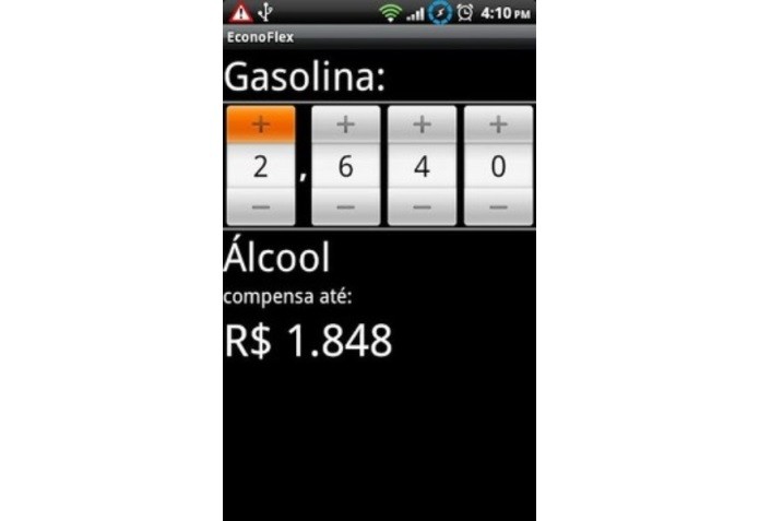 O aplicativo Econoflex compara o preço do etanol em relação à gasolina e informa se compensa abastecer com o combustível (Foto: Divulgação)