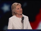 Hillary Clinton faz 1º discurso como candidata à presidência dos EUA