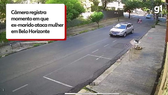 Câmera registra momento em que ex-marido ataca mulher em Belo Horizonte
