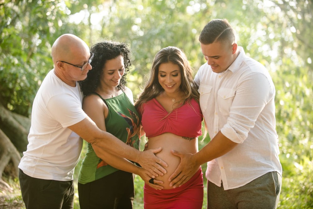 Avós e pais da Alice — Foto: Arquivo pessoal