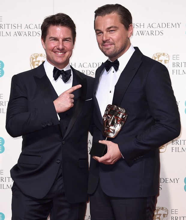 Tom Cruise e Leonardo DiCaprio no BAFTA 2016 (Foto: Stuart C. Wilson/Getty Images)