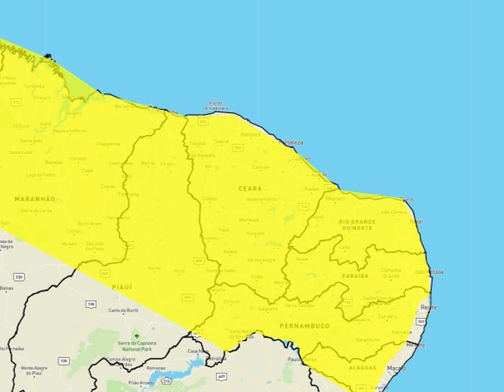Chuva atinge RN e outros estados do Nordeste — Foto: Divulgação