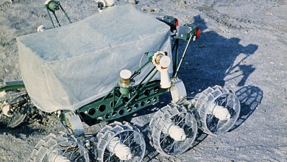 Teste para rover lunar sovitico Lunokhod 1 em 1976; Rssia no envia uma misso  Lua h 46 anos — Foto: GETTY IMAGES via BBC