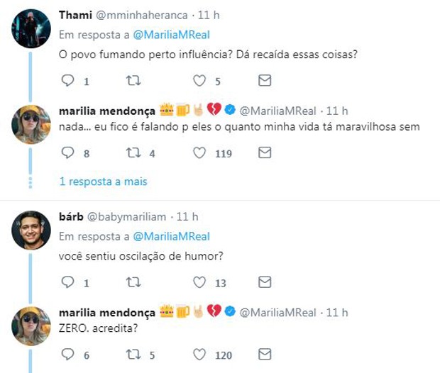 Marília Mendonça responde aos questionamentos dos fãs (Foto: Reprodução / Instagram)